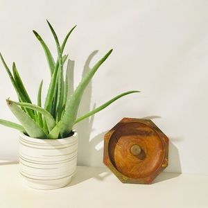 Vintage hand painted wooden bowl